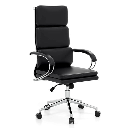 Ergonomic Leather Executive Office Chair – Adjustable Lumbar Support Desk Chair