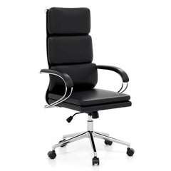 Ergonomic Leather Executive Office Chair – Adjustable Lumbar Support Desk Chair