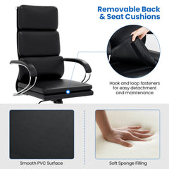 Ergonomic Leather Executive Office Chair – Adjustable Lumbar Support Desk Chair