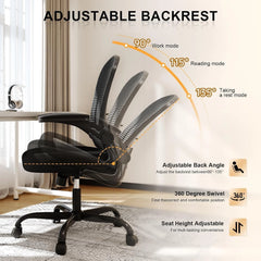 Ergonomic Mesh Office Chair – 360° Swivel Desk Chair with Space-Saving Design