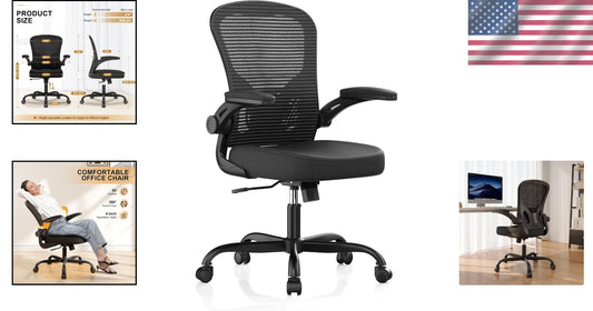 Ergonomic Mesh Office Chair – 360° Swivel Desk Chair with Space-Saving Design