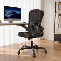 Ergonomic Mesh Office Chair – 360° Swivel Desk Chair with Space-Saving Design