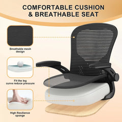 Ergonomic Mesh Office Chair – 360° Swivel Desk Chair with Space-Saving Design