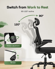 Ergonomic Mesh Office Chair – High Back Desk Chair with Adjustable Lumbar Support