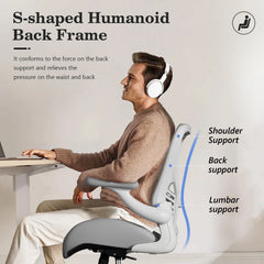 Ergonomic Office Chair with Flip-Up Armrests – 350 lb Swivel Desk & Computer Chair