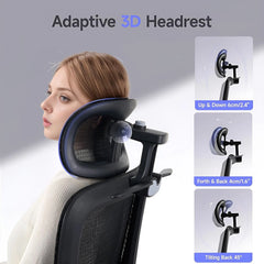 Ergonomic Office Chair with Footrest – 3D Headrest Computer Desk Chair
