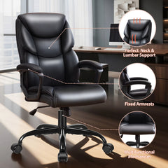 Executive Leather Office Chair – High Back Rolling Desk & Computer Task Chair