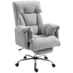Gray Executive Office Chair with Footrest – Ergonomic Computer Desk Chair