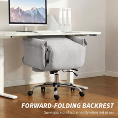 Gray Executive Office Chair with Footrest – Ergonomic Computer Desk Chair
