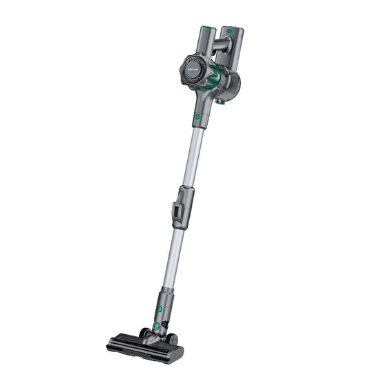 Green Lion Lite Cordless Vacuum Cleaner – 150W Stick Vacuum with Foldable Tube & LED Brush (Grey)