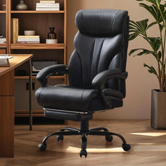 High Back Ergonomic Office Chair with Footrest – Swivel Computer Desk Chair