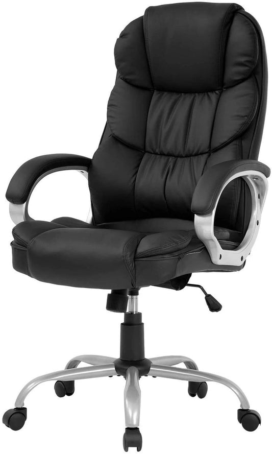 High Back Leather Executive Office Chair – Ergonomic Desk & Computer Task Chair