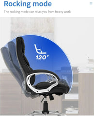 High Back Leather Executive Office Chair – Ergonomic Desk & Computer Task Chair