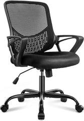 JHK Ergonomic Black Office Chair with Wheels – Home Desk & Computer Chair