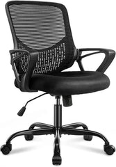 JHK Ergonomic Black Office Chair with Wheels – Home Desk & Computer Chair