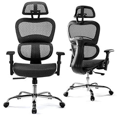 JHK Ergonomic High Back Office Chair with Headrest & Lumbar Support – Black Desk Chair