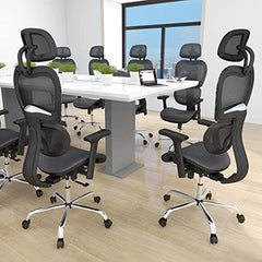 JHK Ergonomic High Back Office Chair with Headrest & Lumbar Support – Black Desk Chair