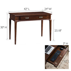 Leick Home Stratus Solid Wood Laptop Writing Desk – Heartwood Cherry Home Office Desk