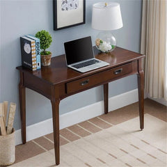 Leick Home Stratus Solid Wood Laptop Writing Desk – Heartwood Cherry Home Office Desk