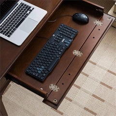 Leick Home Stratus Solid Wood Laptop Writing Desk – Heartwood Cherry Home Office Desk