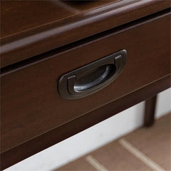 Leick Home Stratus Solid Wood Laptop Writing Desk – Heartwood Cherry Home Office Desk
