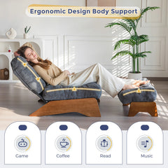 MAXYOYO Accent Recliner Chair with Ottoman, Upholstered Reclining Sofa Chair for Living Room