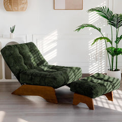 MAXYOYO Accent Recliner Chair with Ottoman, Upholstered Reclining Sofa Chair for Living Room