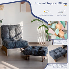 MAXYOYO Accent Recliner Chair with Ottoman, Upholstered Reclining Sofa Chair for Living Room