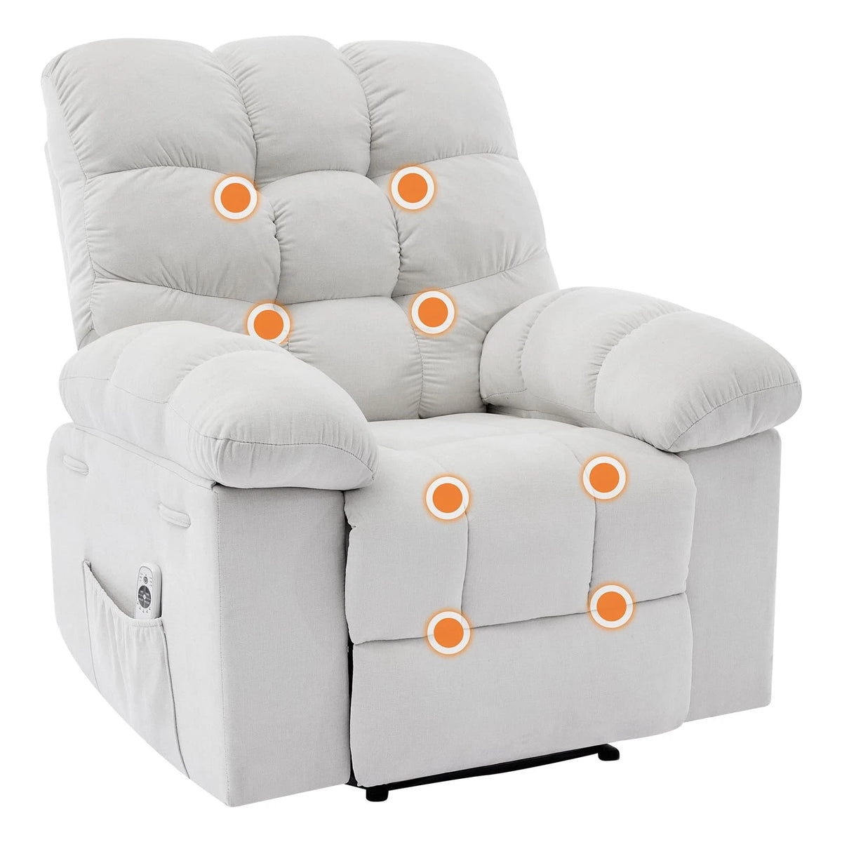 Manual Rocker Massage Recliner Chair with Heat & Vibration, Overstuffed Home Recliner