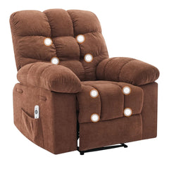 Manual Rocker Massage Recliner Chair with Heat & Vibration, Overstuffed Home Recliner