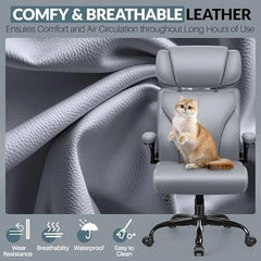 Matte Gray Big & Tall Office Chair – Ergonomic Computer Desk Chair with Lumbar Support