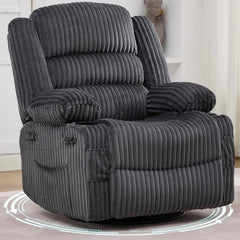 Oversized 360° Swivel Rocker Recliner Chair, 400 lb Wide Upholstered Recliner for Adults