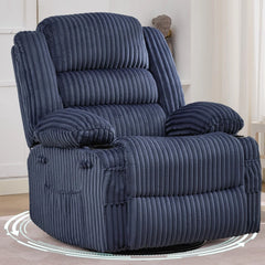 Oversized 360° Swivel Rocker Recliner Chair, 400 lb Wide Upholstered Recliner for Adults