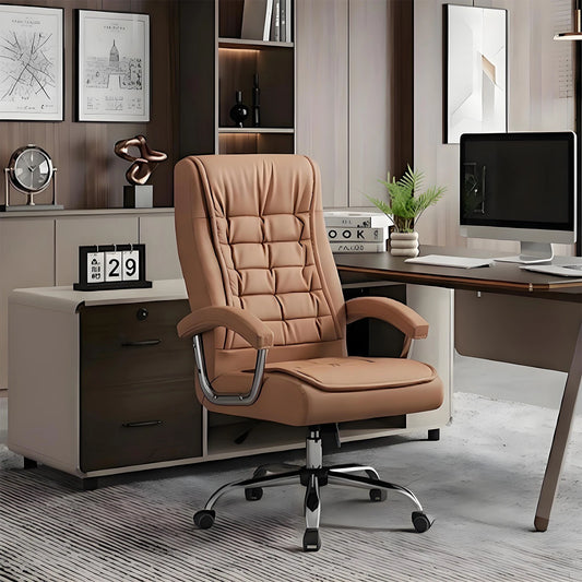 PU Leather Executive Office Chair – Ergonomic Swivel Computer Desk Chair