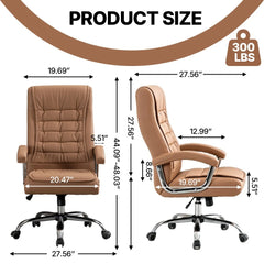 PU Leather Executive Office Chair – Ergonomic Swivel Computer Desk Chair