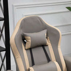 PU Manual Recliner Armchair with Footrest, 135° Adjustable Reclining Lounge Chair