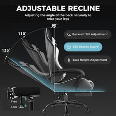 Pearl White Gaming Chair with Footrest – Ergonomic Gaming Desk Chair with Lumbar Support