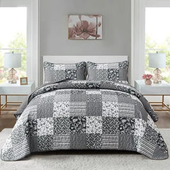 【Sommerlaune】Walflotte Wendedecken, leichte Boho-Tagesdecken mit Druckmuster, Bettüberwurf-Set mit 2 Kissenbezügen für King/Queen-Size, 1 Kissenbezug für Twin-Size, weich für alle Jahreszeiten