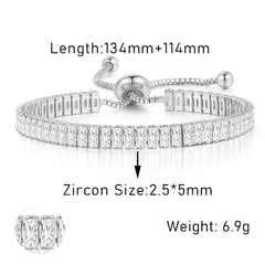 PAVOI 14k Gold Plated Tennis Bracelets for Women - Paperclip Link Chain and Cubic Zirconia Gold Bracelet - Trendy Bridal Jewelry