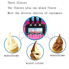 Commercial 3-Head Soft Ice Cream Maker Machine 60KG per Hour 18L per Hour Capacity for Sweet Cone Ice Cream