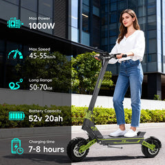 Trottinette électrique Gokeep F5 11" Moteur 1000W Suspension intégrale Trottinette électrique 52V 20AH Autonomie max 70Km Charge 120Kg