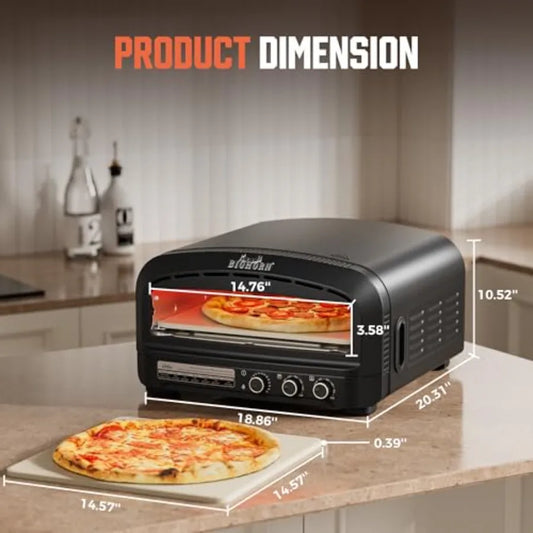 Pizza Oven Indoor, 14" Electric Countertop Pizza Oven with 6 Modes, Heats up to 850°F Pizza Maker, Flip-Up Design Pizza Cooker