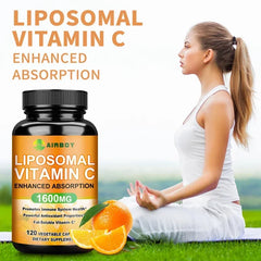 Liposomal Vitamin C 1600mg - Promotes Collagen Production, Immune Support, Powerful Antioxidant Supplement