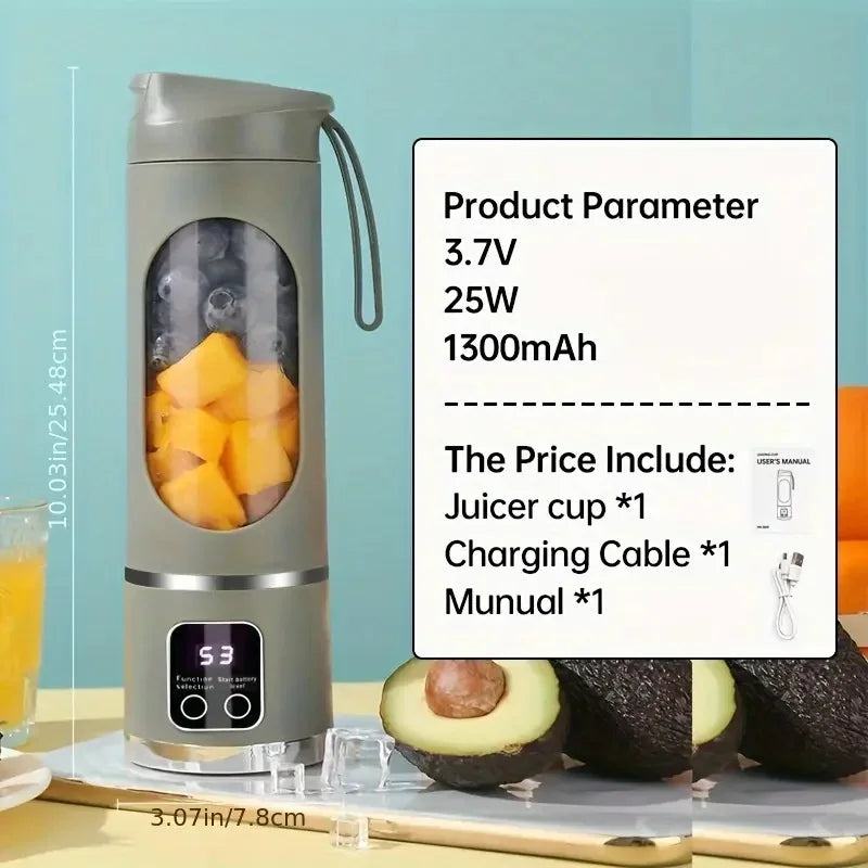 Ultimate Digital Juicer Blender with LED Display, Multimode Leak-Proof Large Capacity USB Rechargeable Cool Tech Gadget for Fruit & Vegetable, Liquid Diet, Travel, Household Kitchen Mother's Day Gift, Cool Tech Gadgets Instant Smoothie Maker
