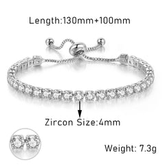 PAVOI 14k Gold Plated Tennis Bracelets for Women - Paperclip Link Chain and Cubic Zirconia Gold Bracelet - Trendy Bridal Jewelry