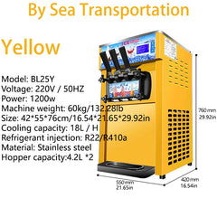Commercial Soft Ice Cream Maker 110V/220V 18L/H 3 Flavors Ice Cream Making Machine for Business Use