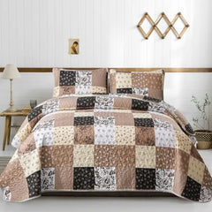 【Sommerlaune】Walflotte Wendedecken, leichte Boho-Tagesdecken mit Druckmuster, Bettüberwurf-Set mit 2 Kissenbezügen für King/Queen-Size, 1 Kissenbezug für Twin-Size, weich für alle Jahreszeiten
