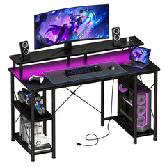 Computer PC Desk - Home Office Workstation with Drawers, X-Shaped Reinforcement, Sturdy Metal Frame, Side Hook, Modern Study Table