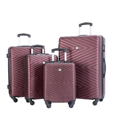 4-teiliges Hartschalenkoffer-Set, leicht, mit TSA-Schloss und Spinner-Rädern, Blau
