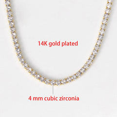 PAVOI 14K Gold Plated Pear Cubic Zirconia Tennis Necklace for Women – Tennis Chain Necklaces – Sizes 15" and 18"